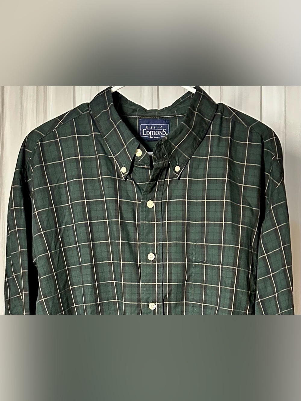 Vintage PLUS SIZE  DADCOREBasic Editions Green Plaid Button Down Shirt 2XL
